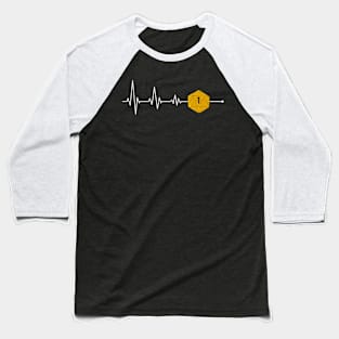 Tabletop Pen and Paper RPG Heartbeat EKG D20 Dice Baseball T-Shirt